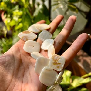 Diamond Shaped Polished Shell Necklace From Goa