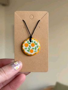 Handmade Orange Slice Pendant Necklace