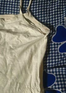 Cream Spaghetti Strap Tank Top