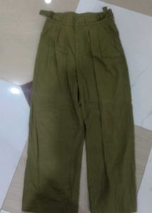 Olive Green Wide Leg Trousers