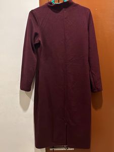 Burgundy Cutout Bodycon Knitted Dress