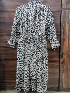 Zara Leopard Print Ruffle Dress