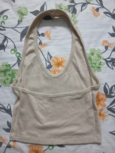 Ribbed Halter Neck Tank Top
