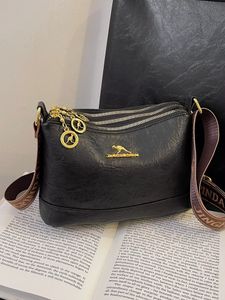 White Crossbody Bag with Gold Accents