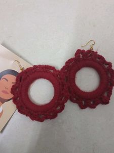 Handmade Crochet Hoop Earrings
