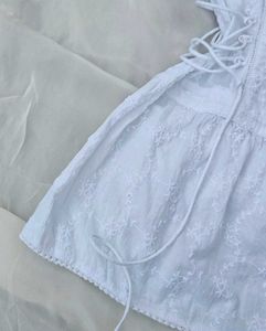 Soft Cotton White Chikankari Top