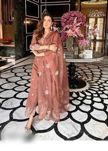 Elegant Brown Kurta Set with Dupatta