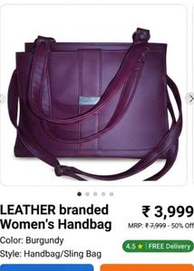 Leather meterial side/hand bag