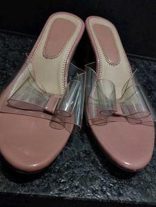 Trendy Nude Pink 💕Transparent Bow heels