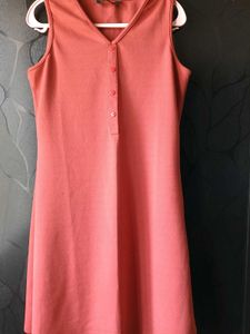 Sleeveless Coral Shift Dress