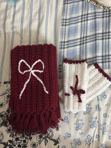 Handmade Crocheted Scarf & Fingerless Gloves