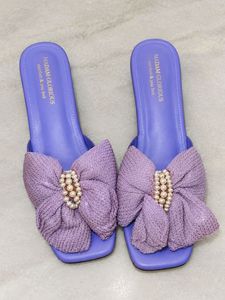 Chic Lavender Bow Sandals
