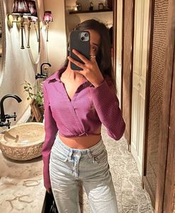 Zara Cropped Tie-Front Top