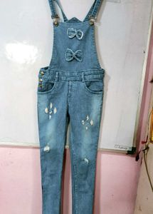 Cute Denim Dungaree with Bows✨💗🌷
