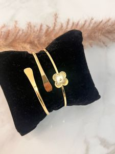 Gold Tone Floral Cuff Bracelet