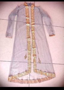 Elegant Grey Embroidered Dress