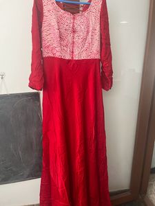 Pure Bandhani Saree Converted Into Long Gown
