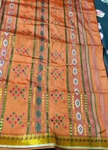 banarasi cotton silk sari with blouse