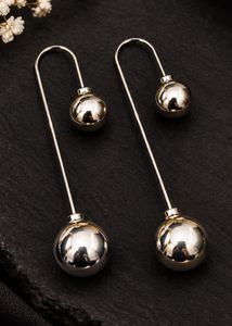 Elegant Silver Ball Drop Earrings