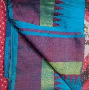 Beautiful Blue Silk matka Saree