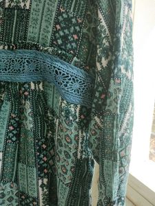 Boho Patchwork Print V-Neck Top