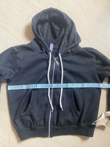 Cropped Black Zip-Up Hoodie
