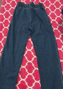 Stylish Blue Denim Wide Leg Pants