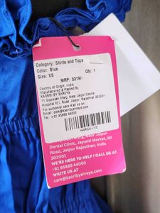 Stylish Royal Blue Ruffled Top