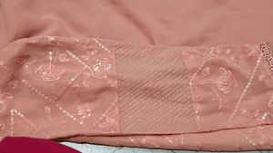 Elegant Peach Embroidered Kurta Set