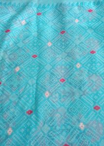 Beautiful Teal Saree with Floral Border