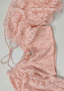 Pink Lace Crop Top