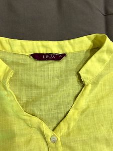Libas Vibrant Yellow Cotton Kurta, tag size XL
