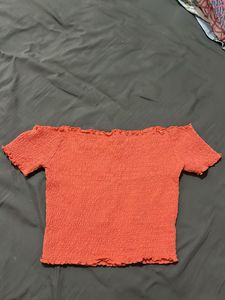 Cute Smocked Off-Shoulder Top