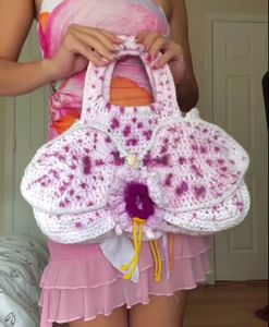 Handmade Crochet Orchid Bag