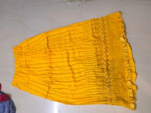 Vibrant Yellow Dandiya Skirt