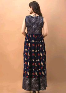 Partwear Cotton Gown With Jwellery Set