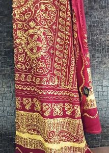 Elegant Red & Gold Embroidered Saree