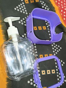 Purple Soap Dispenser with Holder