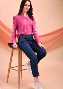 Elegant Pink Embroidered  Top