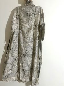 Olive Floral Print Kurta with Trousers