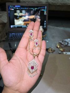 ruby and diamond pendant earrings