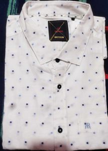 Raymond Stylish White Polka Dot Shirt high quality