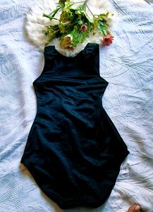 Sleek Black One-Piece Swimsuit