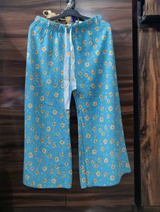 Light Blue Floral Palazzo Pants