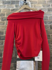 Chic Off-Shoulder Red Top