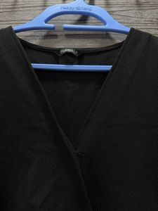 Chic Black Ruched Mini Dress