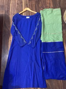 Blue & Green Salwar Kameez Set