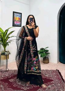 New Festive Kurti Outfit in Black Colour