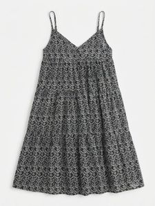 Flowy Black & White Tiered Dress