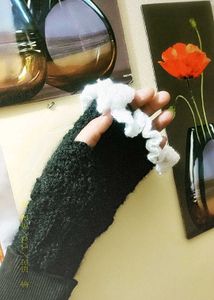 Fingerless Gloves with Ruffle Trim